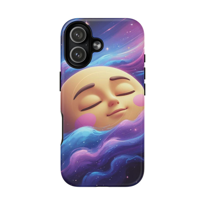 Tough Magnetic Galaxy Case – MagSafe Dual Layer, Cute Moon & Cosmic Vibes