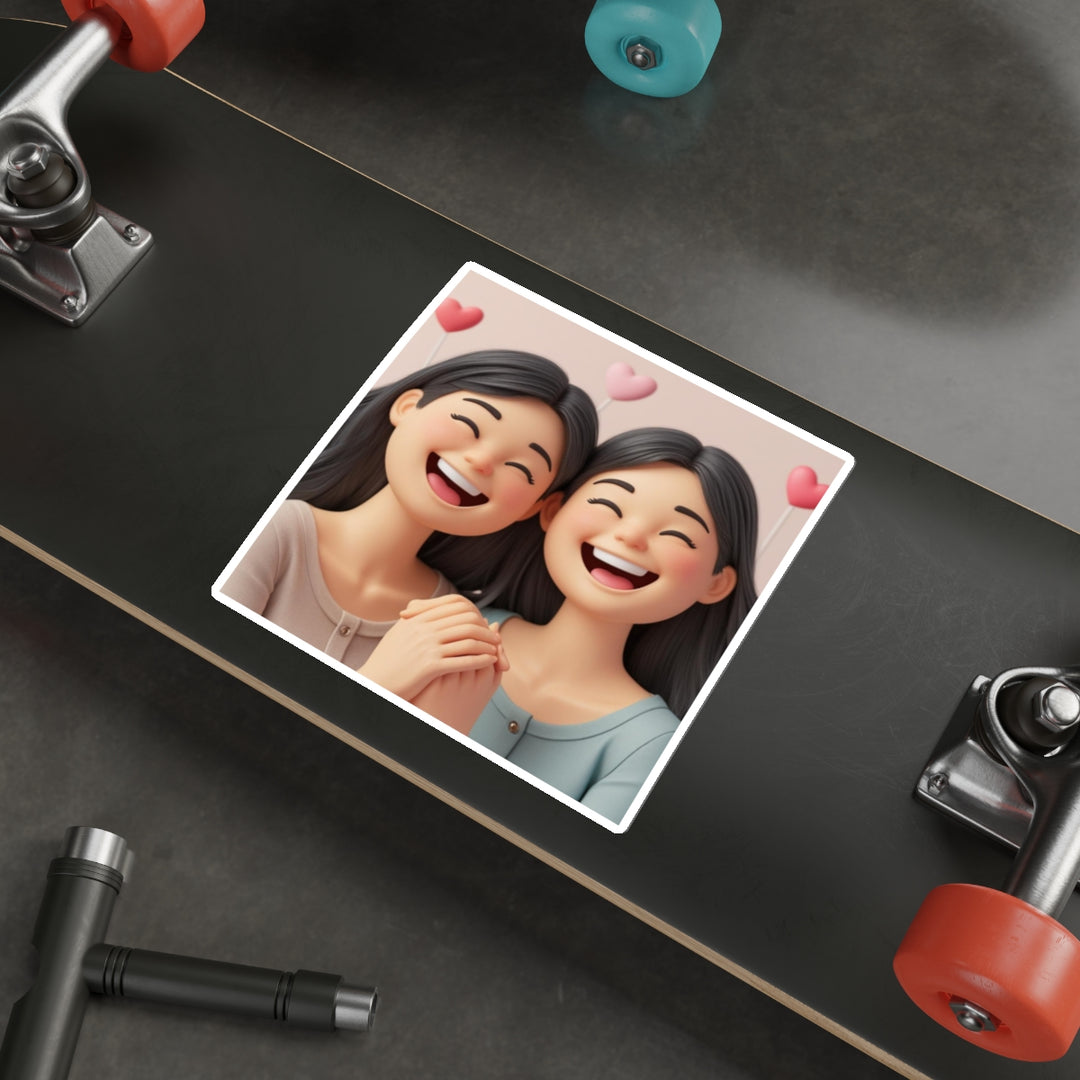 Custom 3D Cartoon Die-Cut Stickers – Cute Friendship & Joyful Vibes