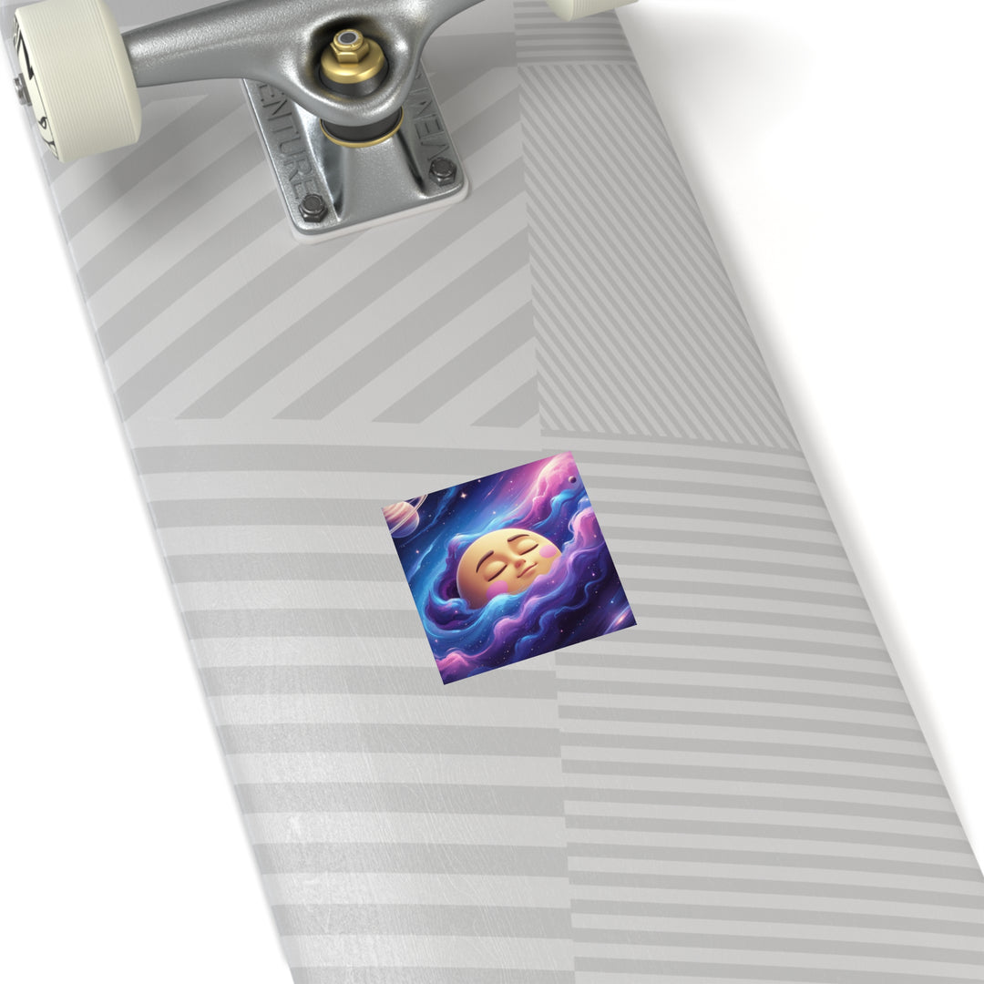 Dreamy Galaxy Moon Laminate Square Sticker – Waterproof, Scratch-Resistant