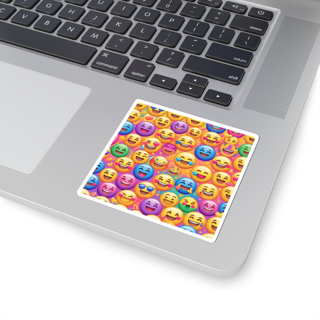 Vibrant Emoji Kiss-Cut Stickers – Fun, Happy Rainbow Smiley Faces Decor