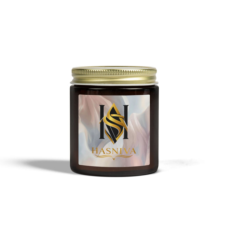 Hand-Poured Coconut Apricot Scented Candle – Modern Pastel, 4oz/9oz