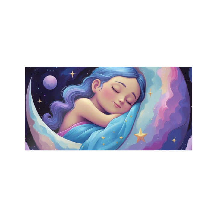 Celestial Girl Moon Dream Die-Cut DTF Sticker – Whimsical Night Art