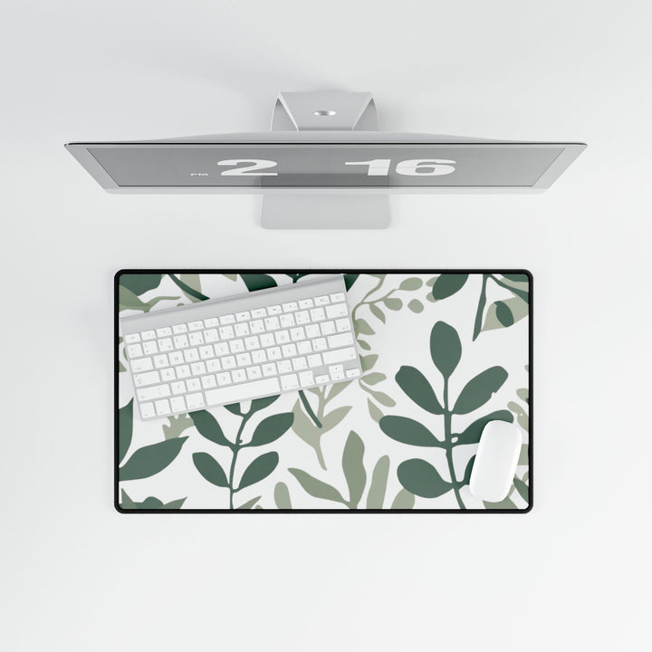 Modern Botanical Desk Mat – Stylish Leafy Black Workspace Protector