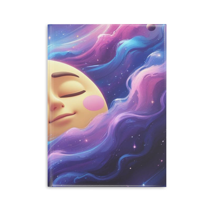 Hardcover Puffy Notebook – Dreamy Galaxy Moon | Plush, Customizable Journal