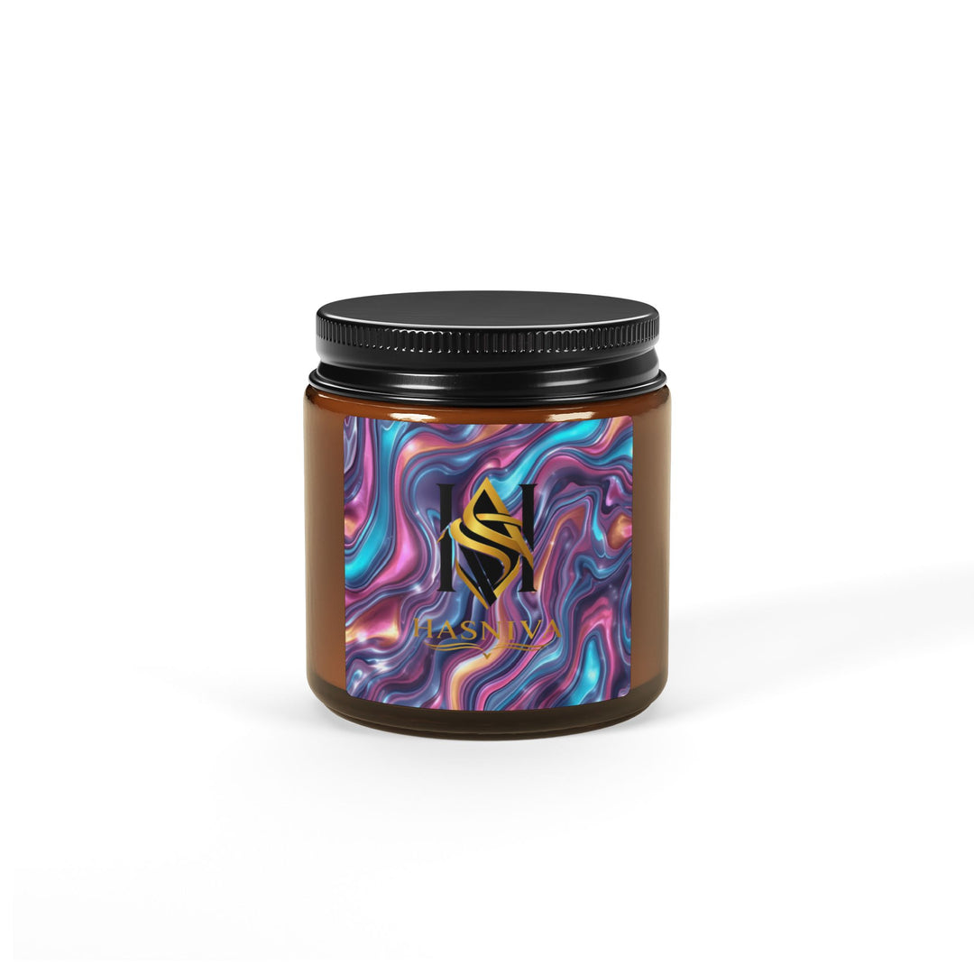 Mesmerizing Scented Soy Candle – Amber Jar, Marble Swirl, Multi-Size