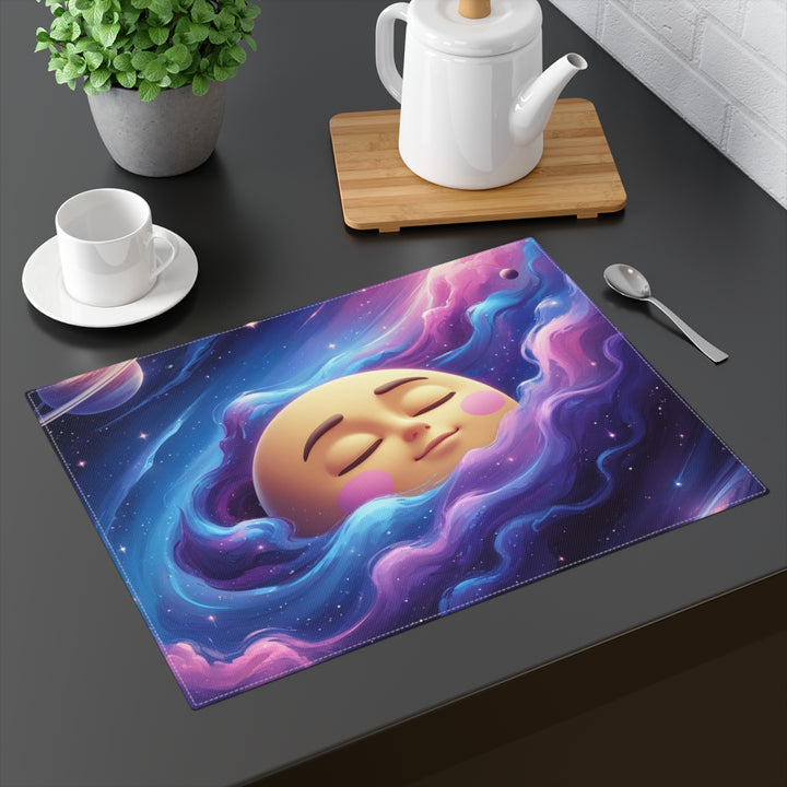 Whimsical Moon Galaxy Cotton Placemat – Cute Space Table Decor (1pc)