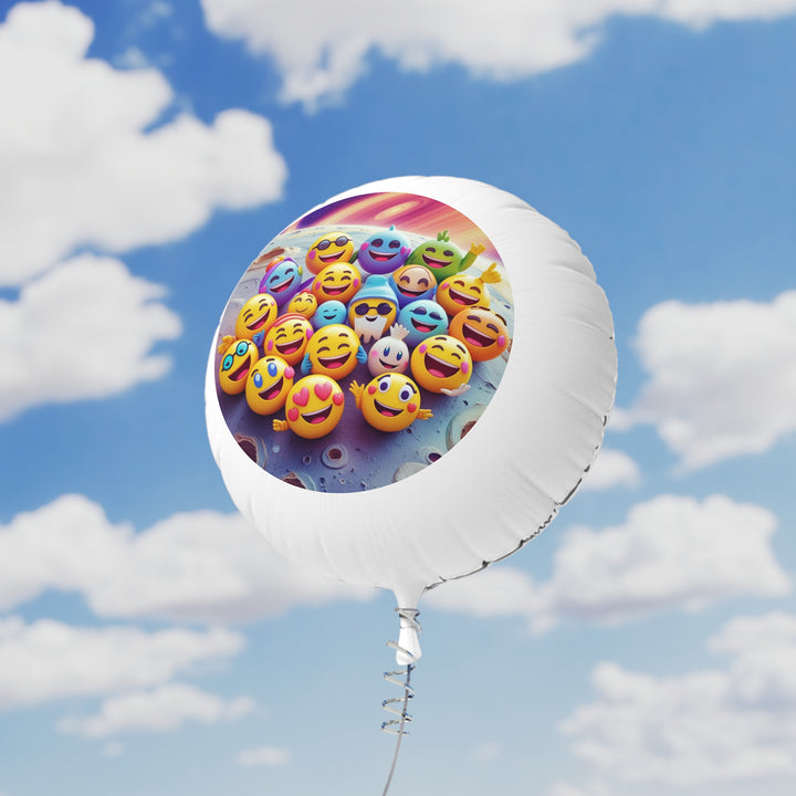 Custom Space Emoji Mylar Helium Balloon – Fun, Durable & Reusable Party Decor