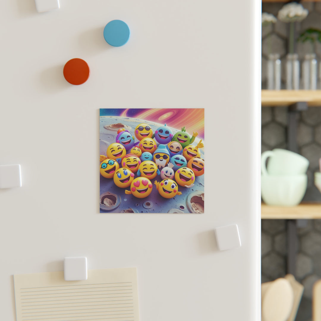 Personalized Emoji Space Square Magnet – Fun Custom Car & Fridge Decor