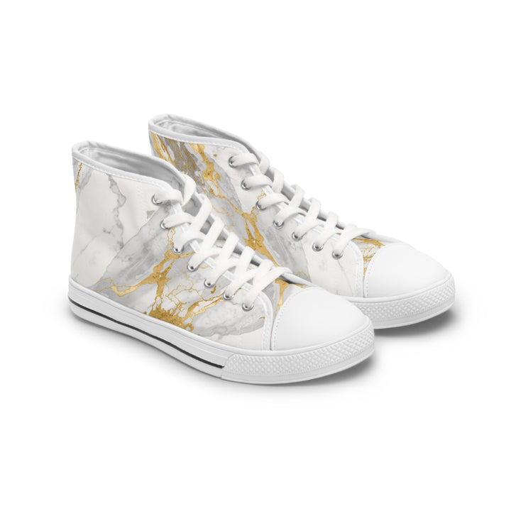 Women's Marble High Top Sneakers – Gold Vein Luxe, Stylish & Comfy