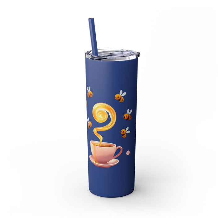 Pink Honeybee 20oz Skinny Tumbler with Straw – Cute Tea Cup Design