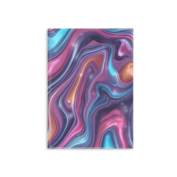 Hardcover Puffy Notebook – Luxe Iridescent Marble Swirl, Customizable, A4/A5/B5
