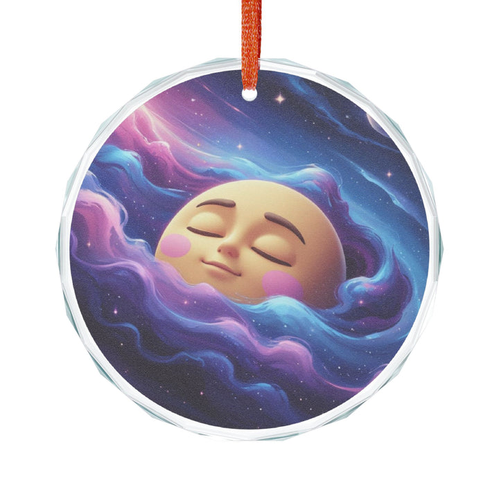Galaxy Moon Crystal Glass Ornament – Cute Space Decor, Whimsical Charm