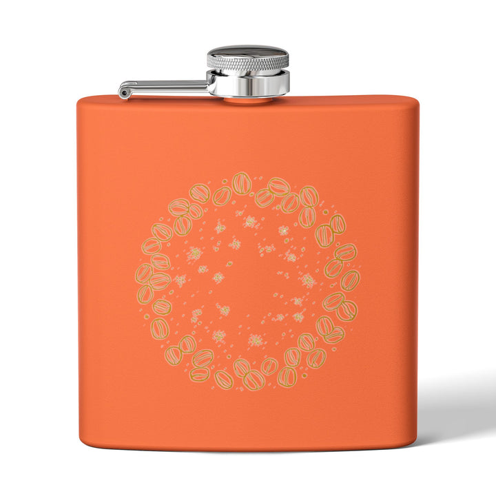 Coffee Beans Chic 6oz Stainless Steel Flask – Trendy, Insulated, Leak-Proof