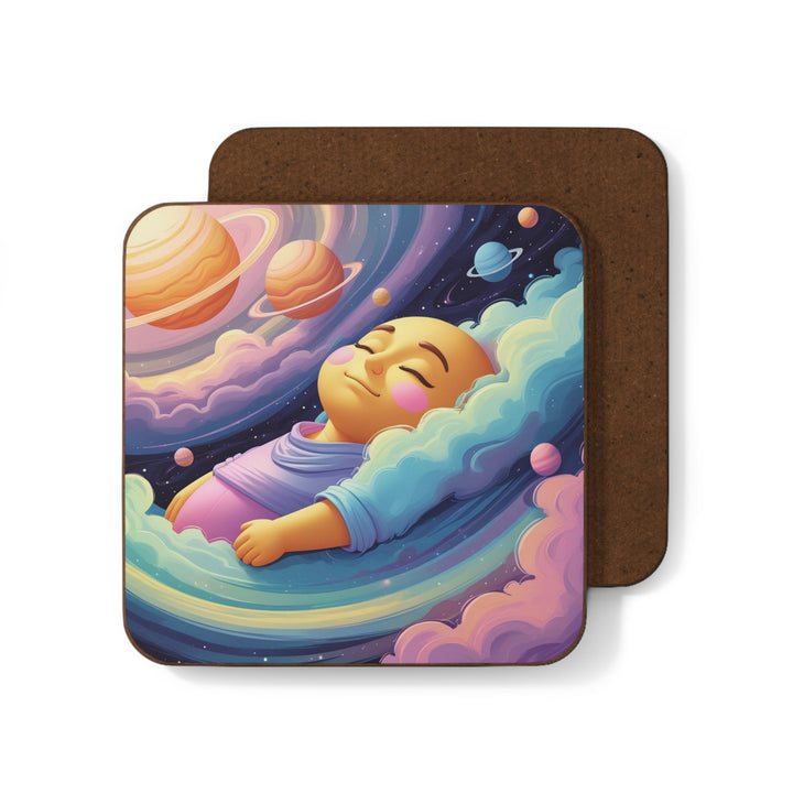 Cosmic Baby Galaxy Hardboard Coaster – Dreamy Nursery Decor, Premium Quality