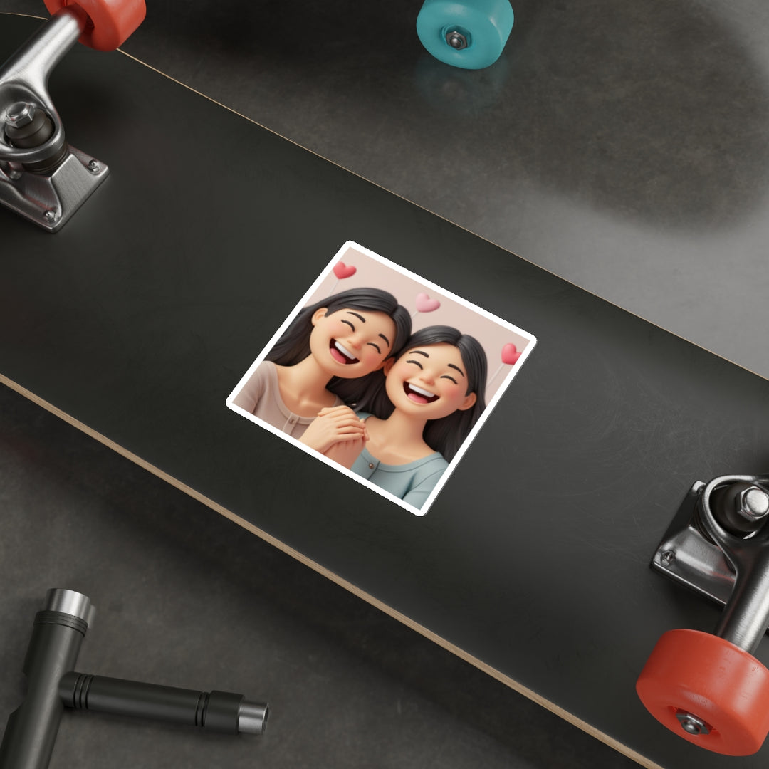 Custom 3D Cartoon Die-Cut Stickers – Cute Friendship & Joyful Vibes