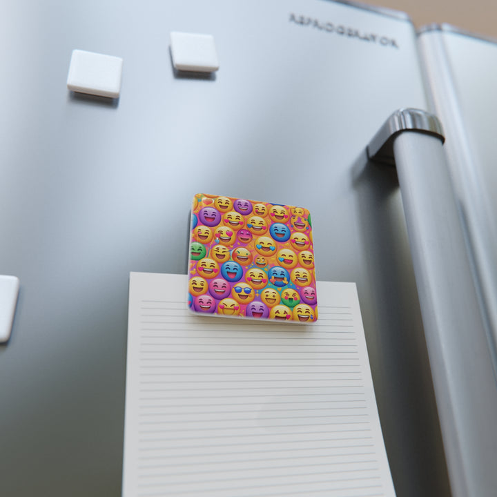 Vibrant Emoji Square Porcelain Magnet – Fun, Glossy, Personalized Art