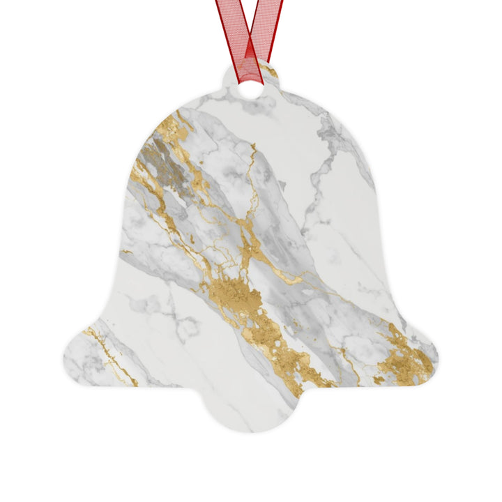 Chic Marble & Gold Metal Ornament – Custom, Glossy, Elegant Holiday Décor
