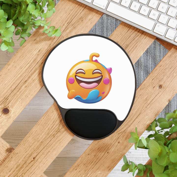Emoji Joy Memory Foam Mouse Pad with Ergonomic Wrist Rest – Fun & Comfy