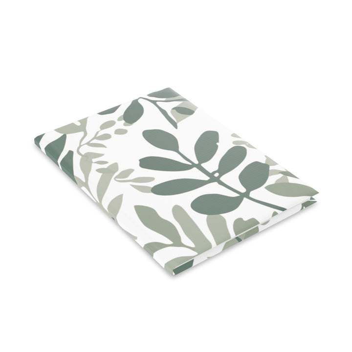 Modern Puffy Hardcover Notebook – Botanical Leaf Sketch, Customizable, A5/A4/B5