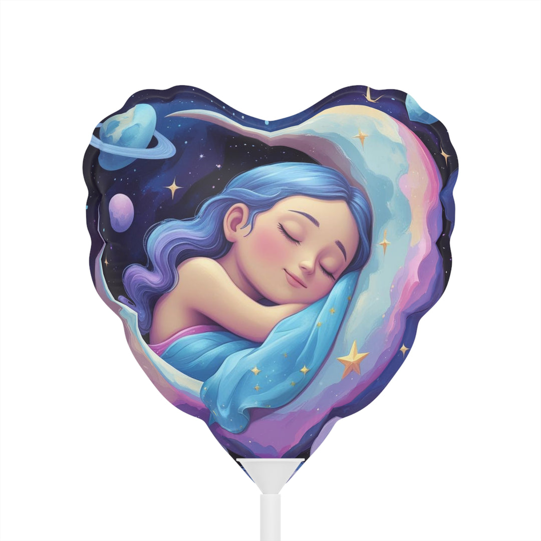 Magical 6” Moon & Stars Balloons – Round & Heart, Dreamy Custom Decor
