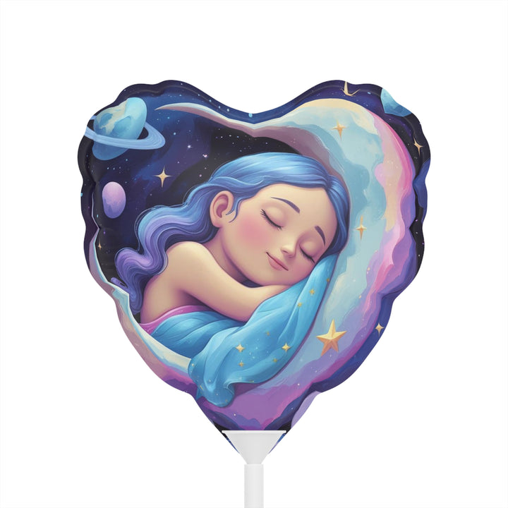 Magical 6” Moon & Stars Balloons – Round & Heart, Dreamy Custom Decor
