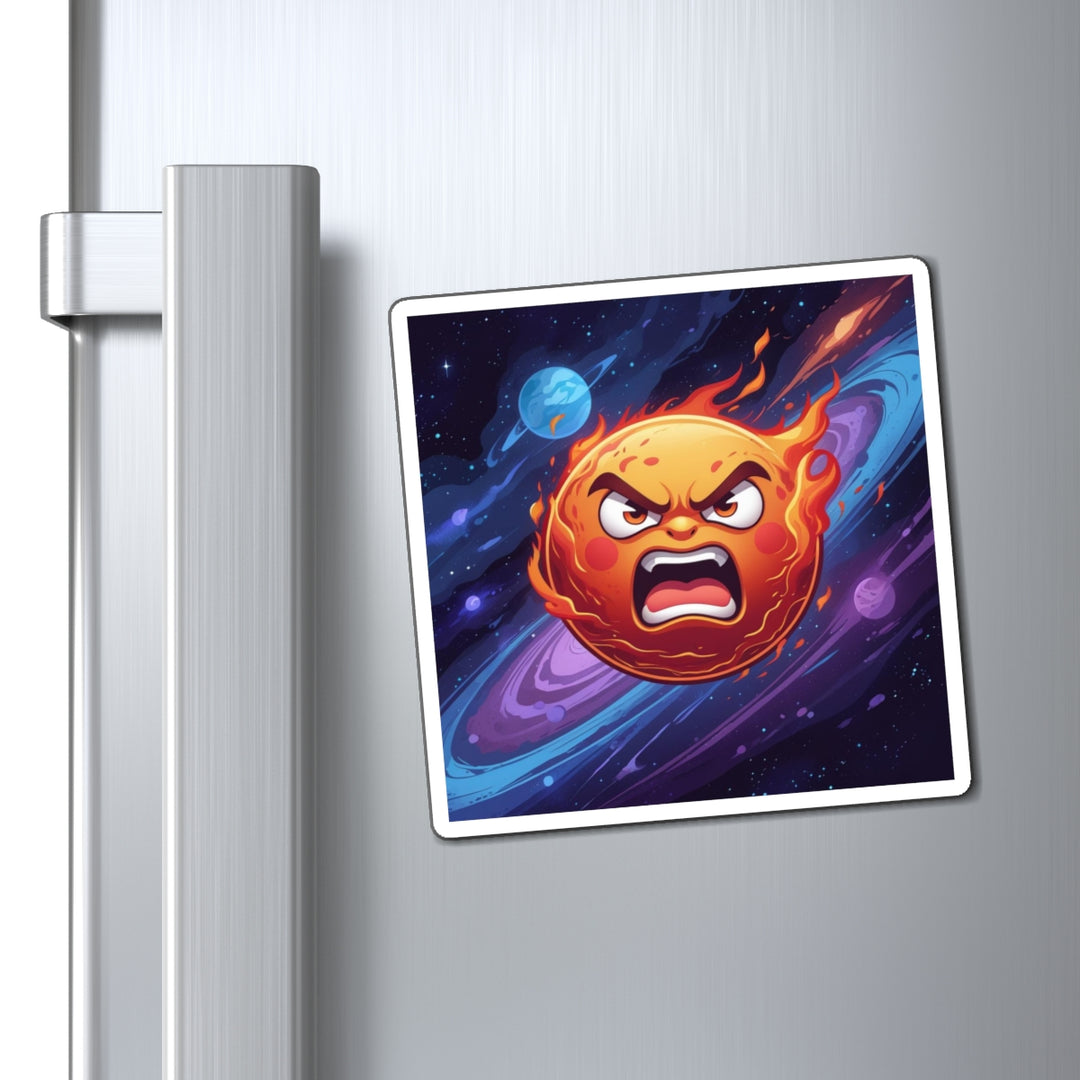 Fiery Cosmic Sun Custom Magnet – Bold, Fun Space Decor for Fridge & Office