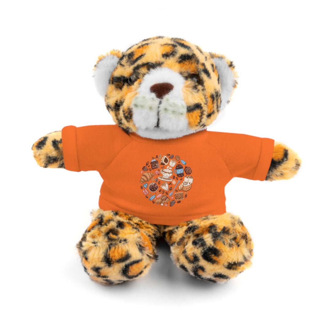 Custom Stuffed Animal w/ Coffee & Dessert Tee – Cute Plush Gift 8”