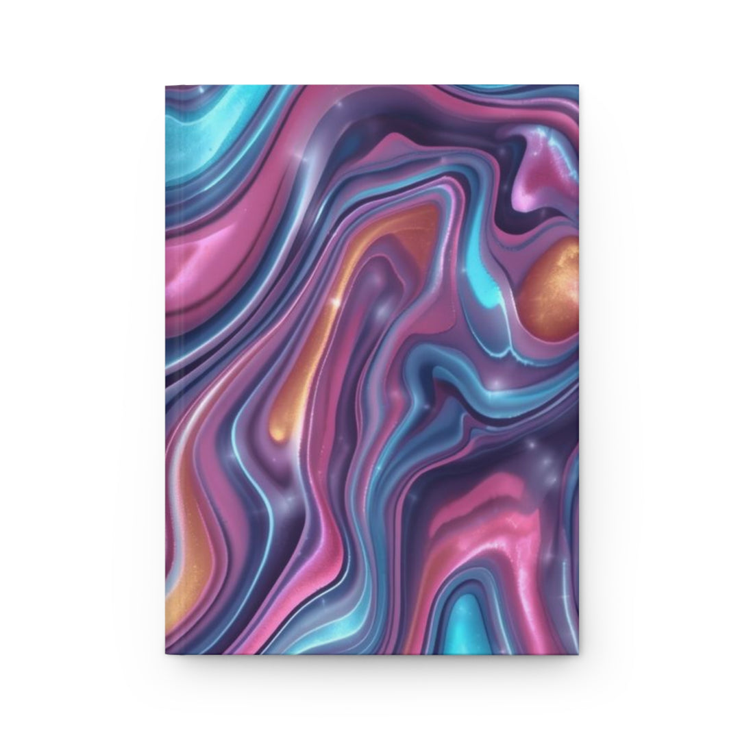 Abstract Iridescent Matte Hardcover Journal – Customizable, Trendy & Modern