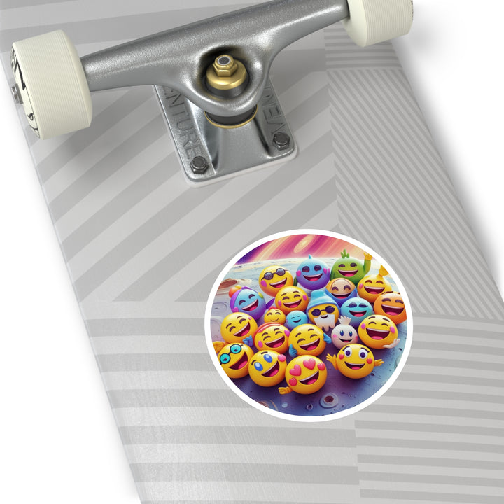 Cosmic Emoji Round Sticker – Durable, Fun, Weatherproof, Custom Design