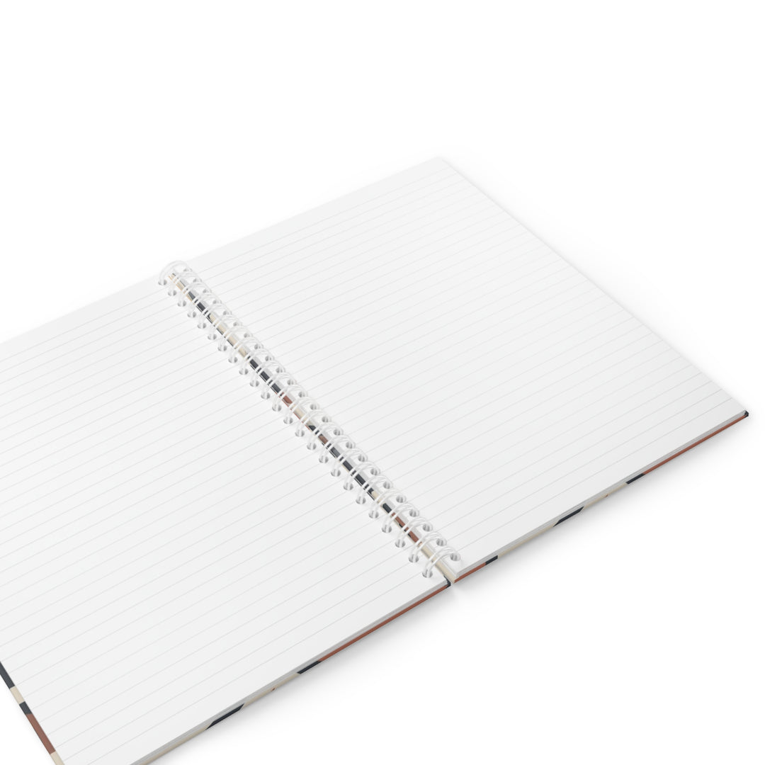 Custom Spiral Notebook – Modern Abstract Earth Tone Curves, 128 Pages