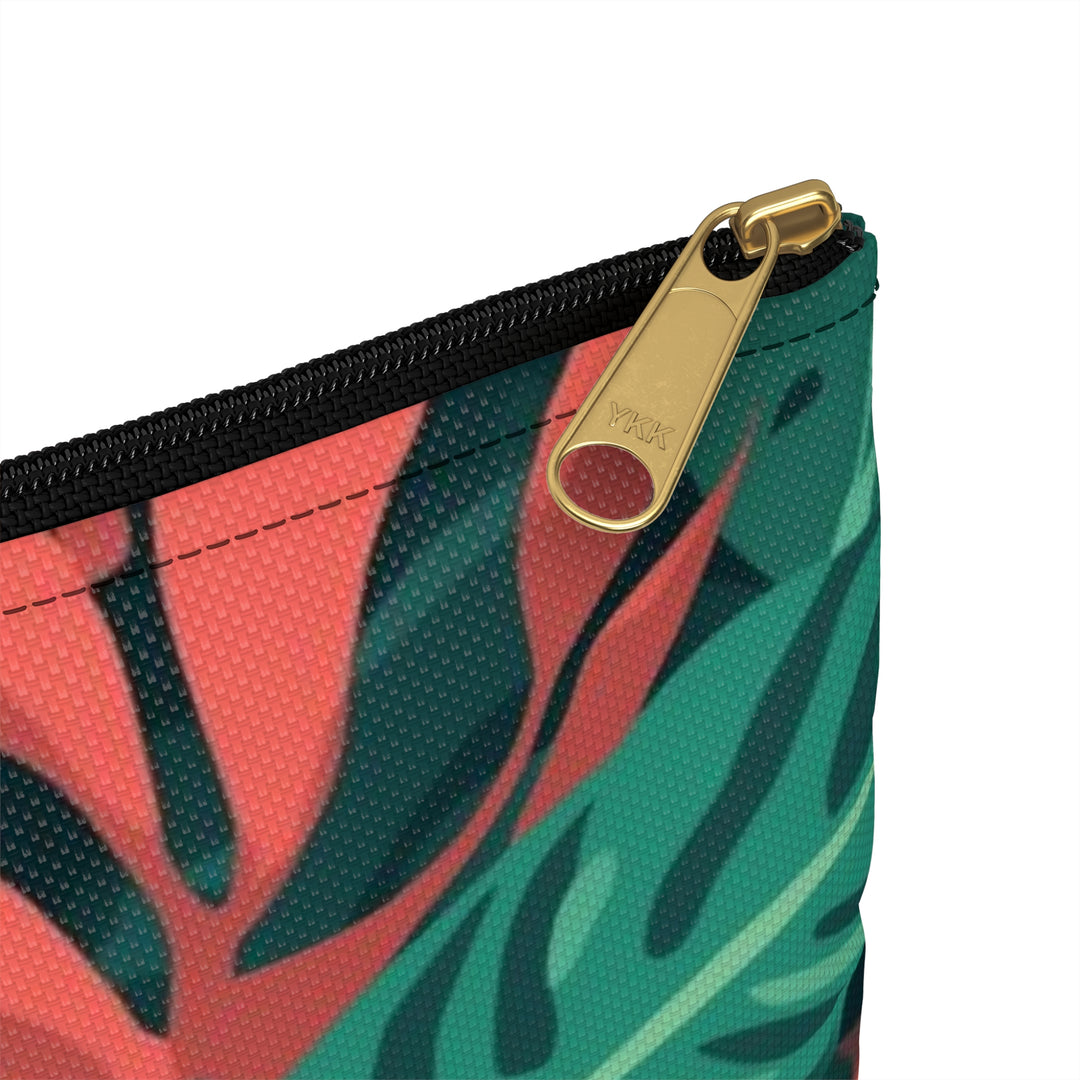 Chic Tropical Leaf Accessory Pouch – Trendy Jungle Print Organizer Bag
