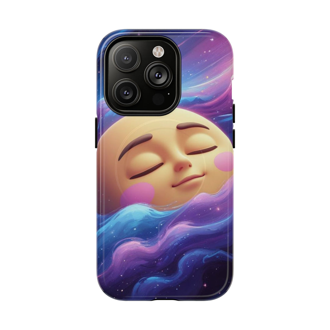 Tough Magnetic Galaxy Case – MagSafe Dual Layer, Cute Moon & Cosmic Vibes
