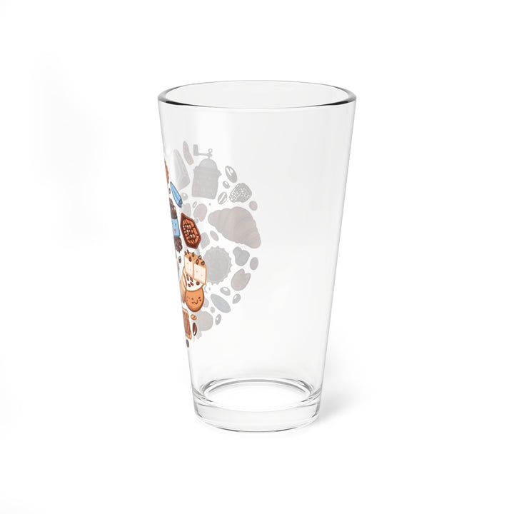 16oz Mixing Glass – Cute Coffee & Dessert Design | Premium Barware Essential