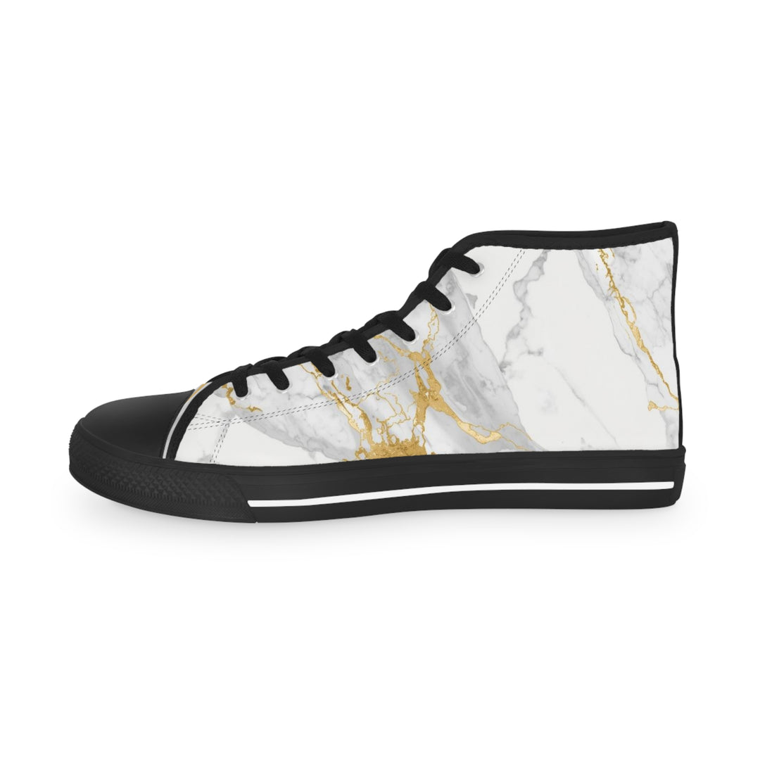 Men’s Marble Gold High Top Sneakers – Trendy, Luxe & All-Day Comfort