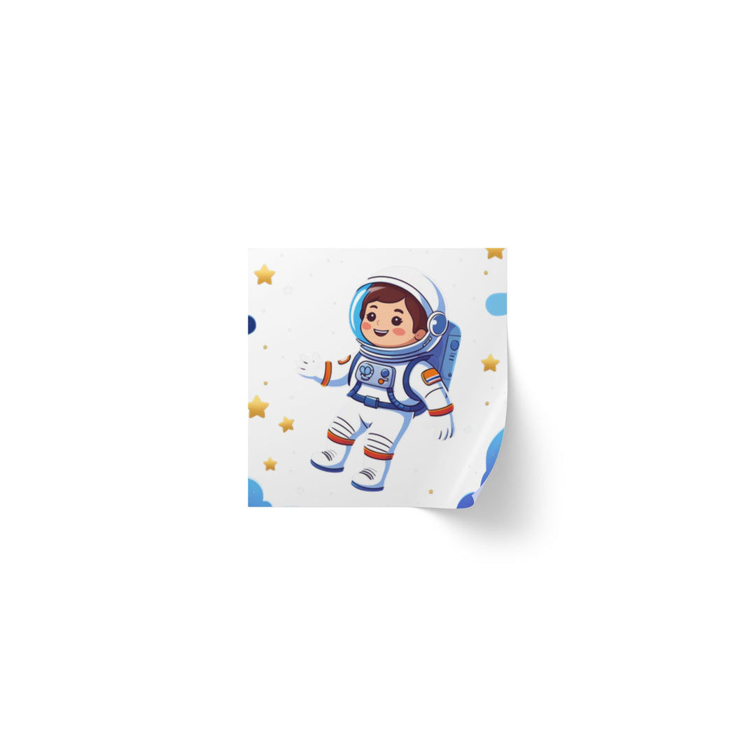 Playful Space Astronaut Square Sticker Label Rolls – Custom, Durable & Fun