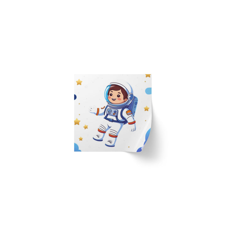 Playful Space Astronaut Square Sticker Label Rolls – Custom, Durable & Fun
