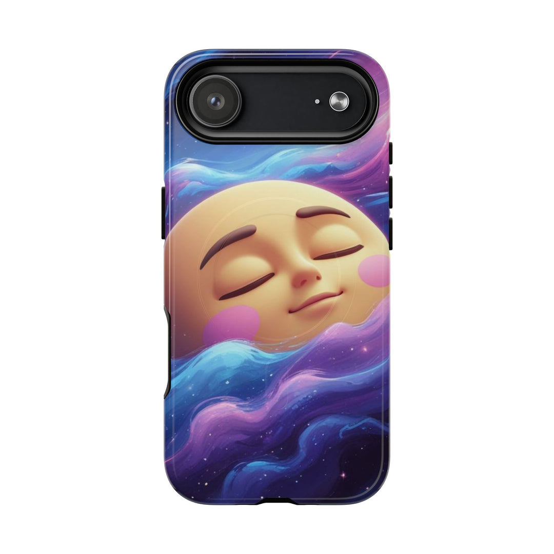Tough Magnetic Galaxy Case – MagSafe Dual Layer, Cute Moon & Cosmic Vibes