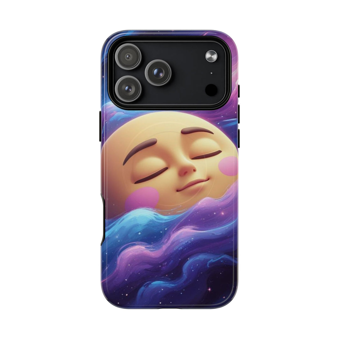 Tough Magnetic Galaxy Case – MagSafe Dual Layer, Cute Moon & Cosmic Vibes