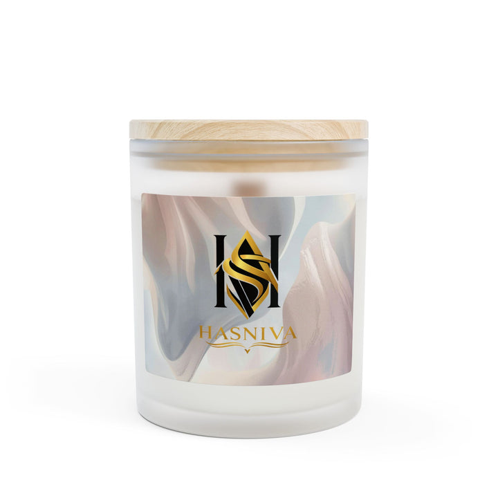 Frosted Glass Candle 11oz – Chic Minimal Pastel, Wooden Wick, 9 Scents