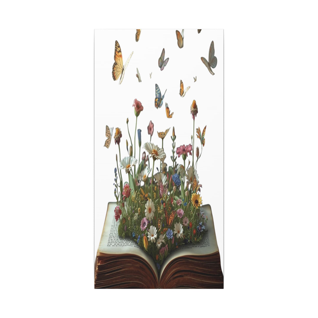 Magical Pop-Up Book Matte Canvas – Whimsical Wildflowers & Butterflies Art