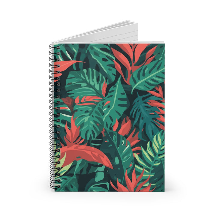 Vibrant Tropical Leaf Spiral Notebook – Ruled Line, Stylish & Durable