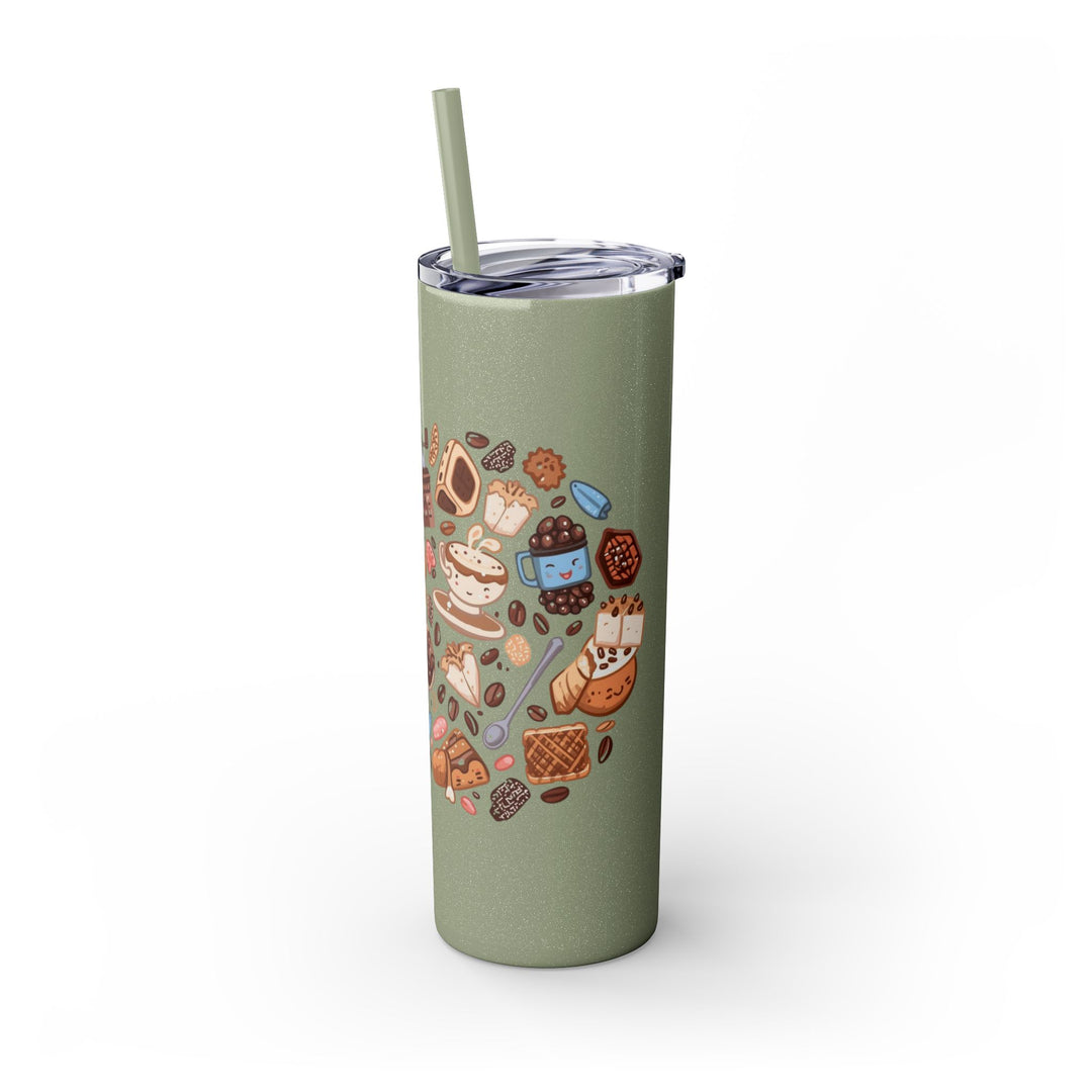 20oz Skinny Tumbler w/ Straw – Whimsical Café Desserts, Thermal, Stainless