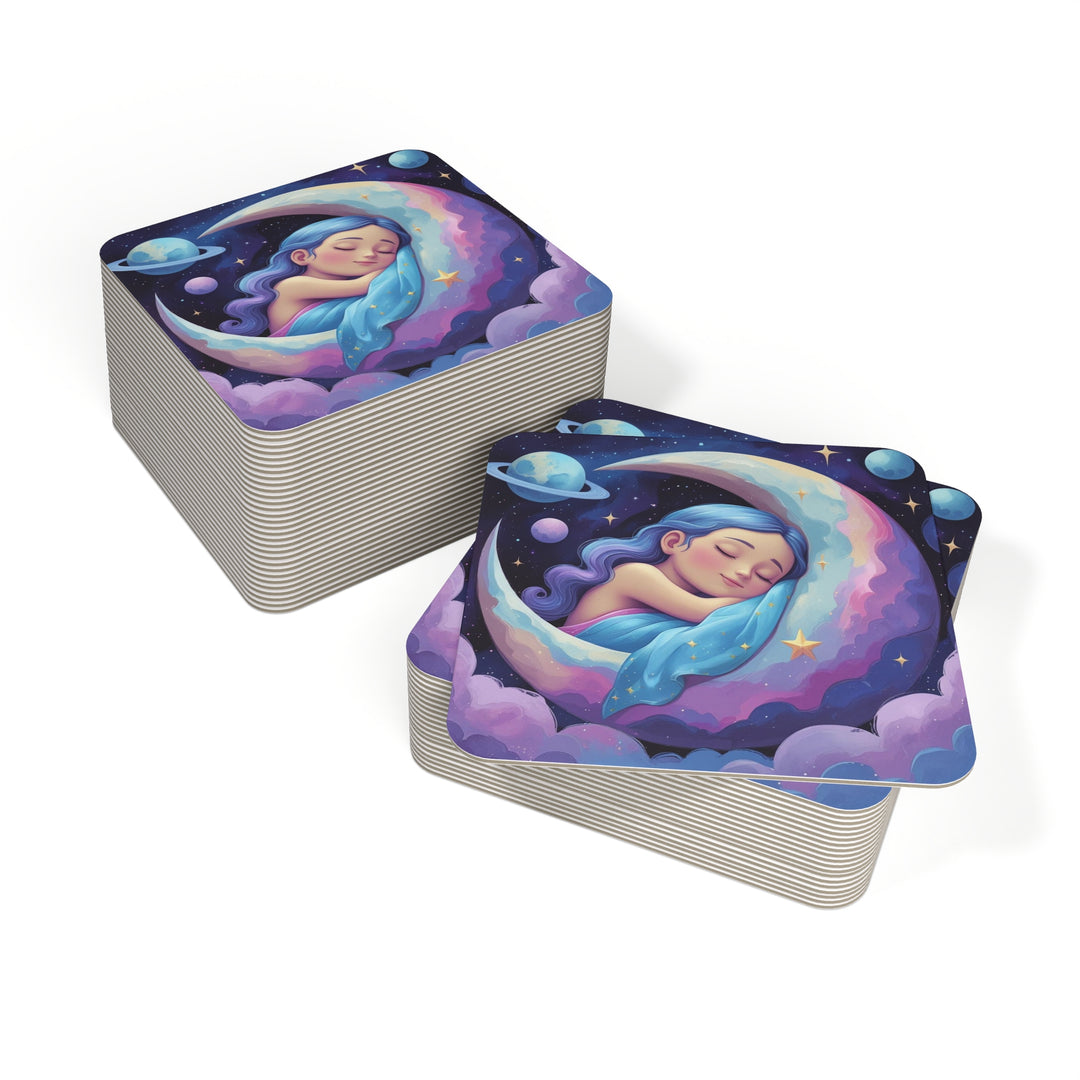 Dreamy Celestial Square Coasters (50/100) – Magical Girl Moon Decor