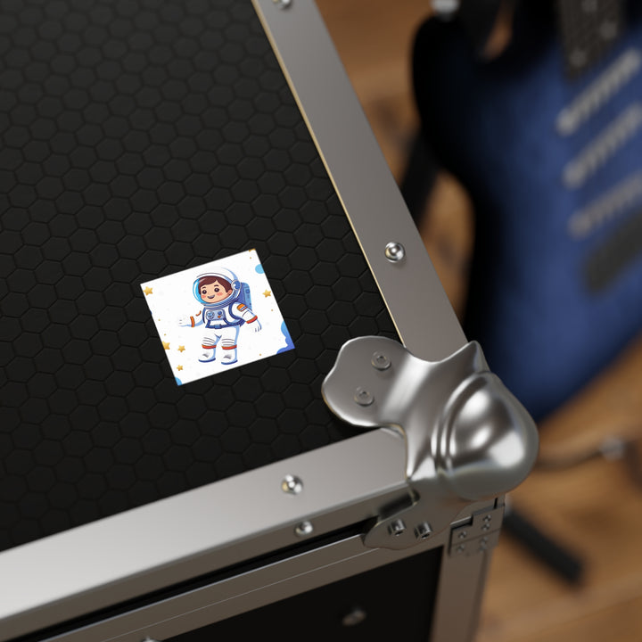 Custom Space Astronaut Square Sticker – Cute Kid-Friendly Vinyl (Indoor/Outdoor)