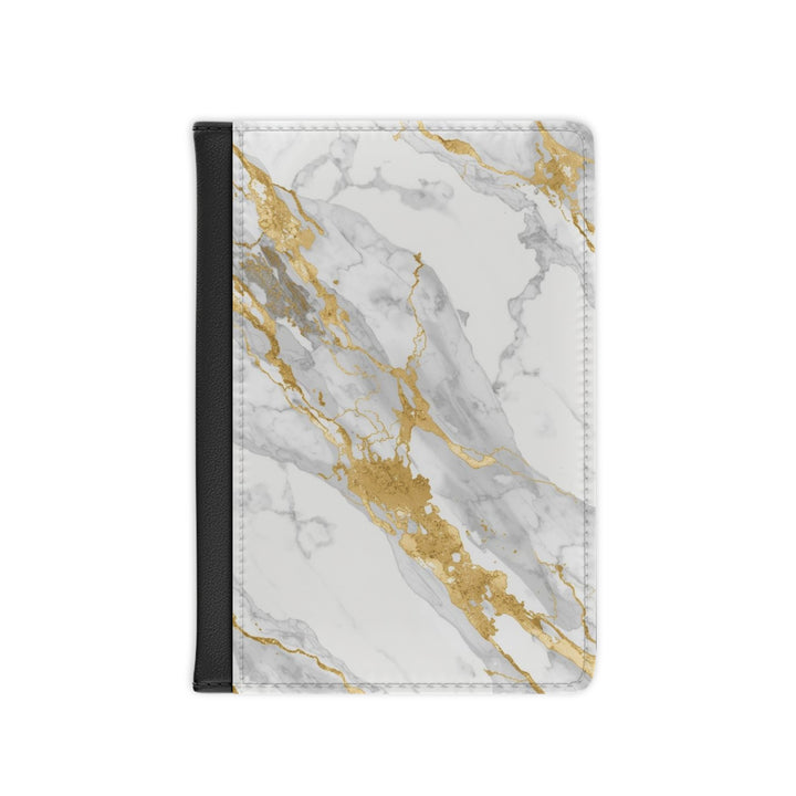 Marble Luxe Passport Cover – RFID Blocking, Gold Glam, Custom Travel Wallet