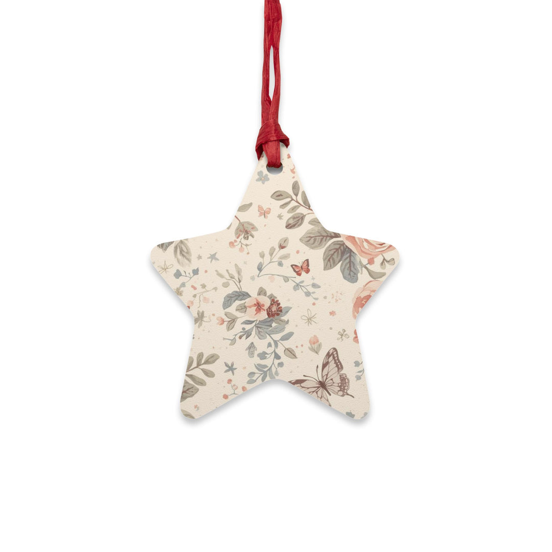 Handcrafted Wooden Ornaments – Floral & Butterfly Rustic Decor, Magnetic & Hanging