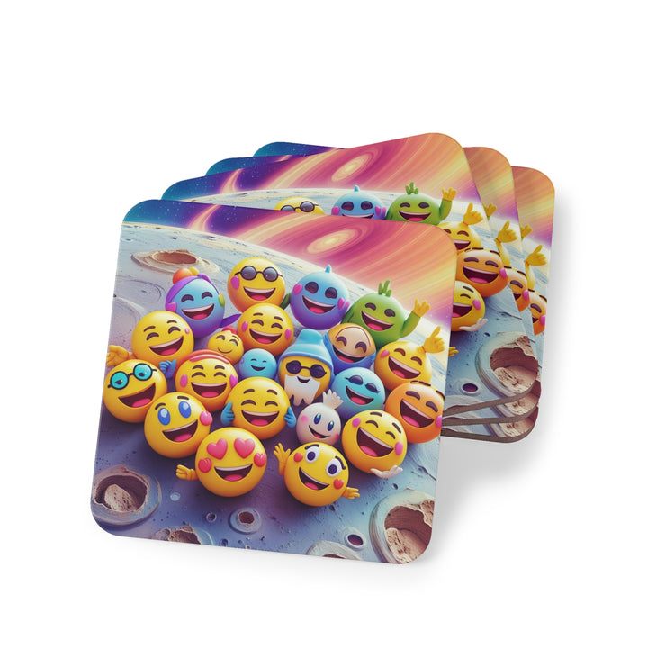 Cosmic Emoji Fun Coasters – Vibrant, Durable Drink Mats for Stylish Decor