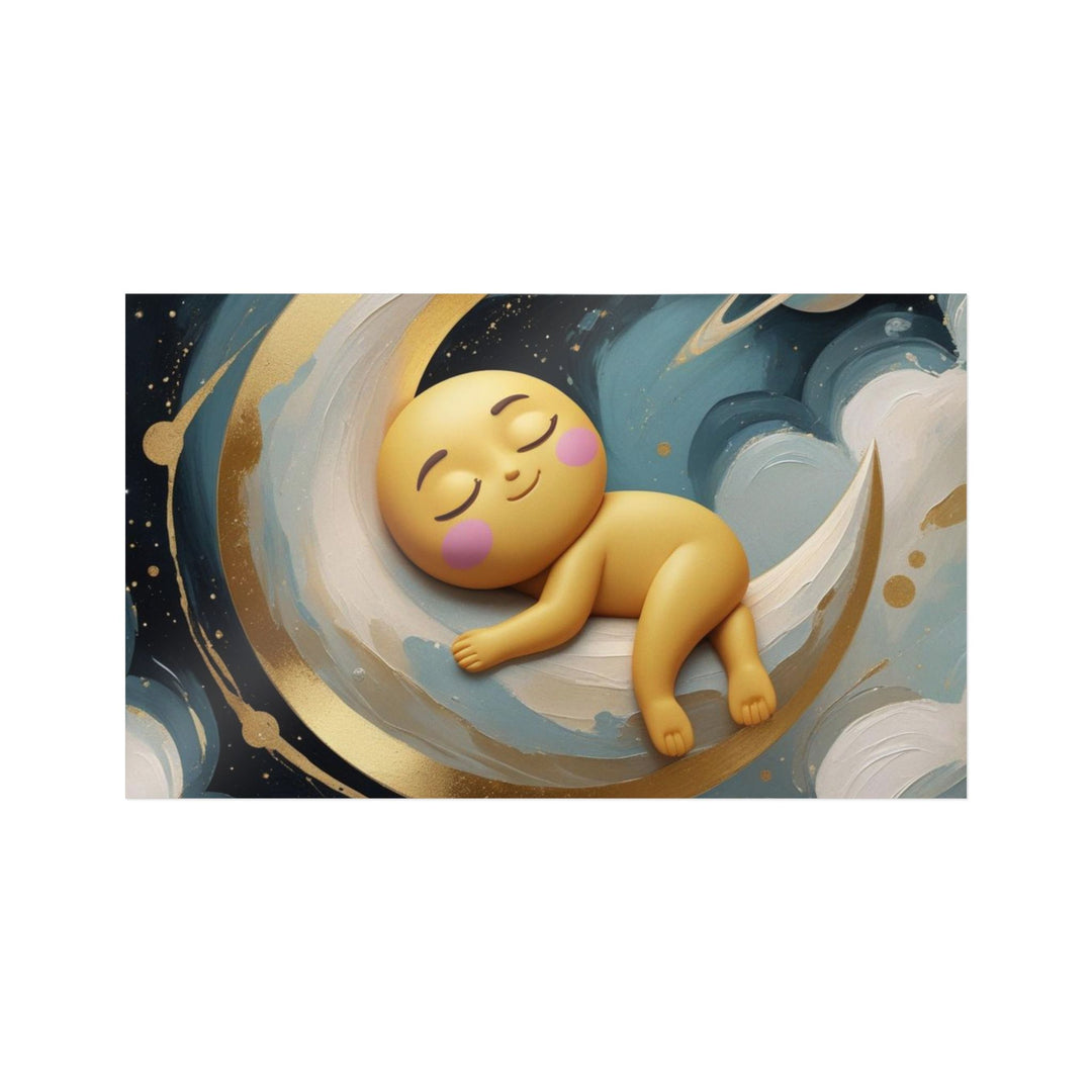 Celestial Baby on Moon Die-Cut DTF Sticker – Cute Whimsical Nursery Decor