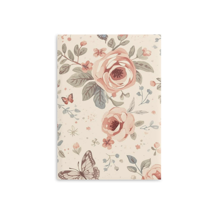 Floral Puffy Hardcover Notebook – Luxe Pastel Roses, Customizable, A4/A5/B5