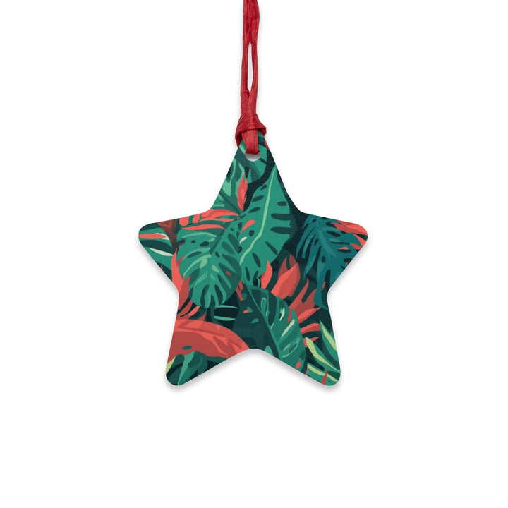 Handcrafted Wooden Ornament – Tropical Leaf Pattern, Magnetic & Hanging Decor